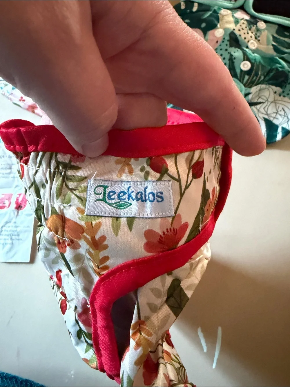 Floral Pattern Reusable Dog Diaper - Pink, Green & Red Styles